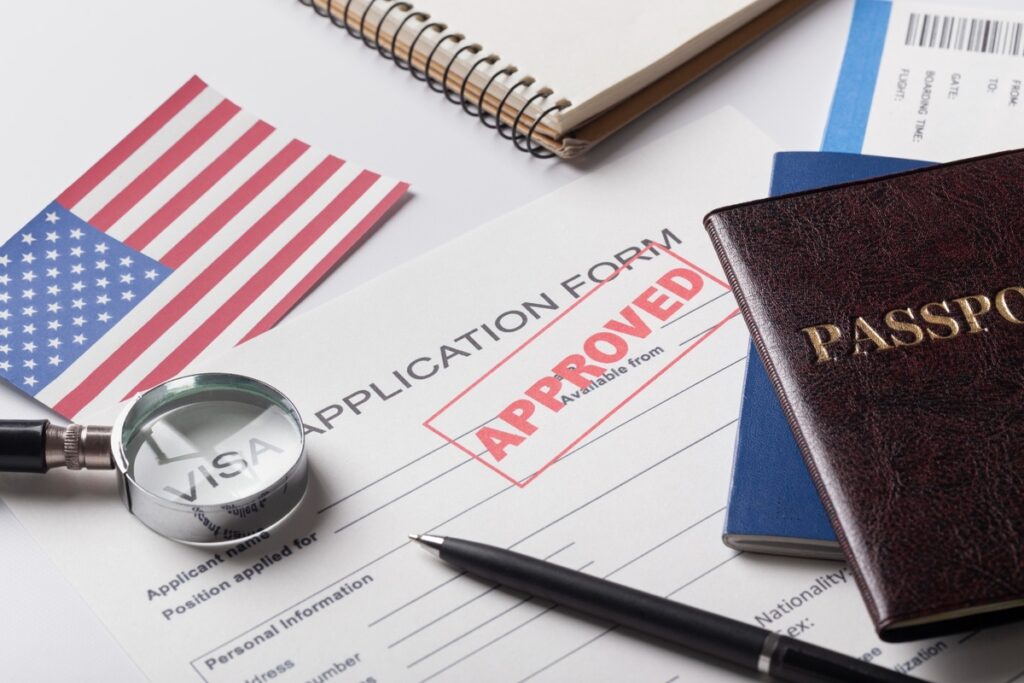 Formulário de imigração aprovado