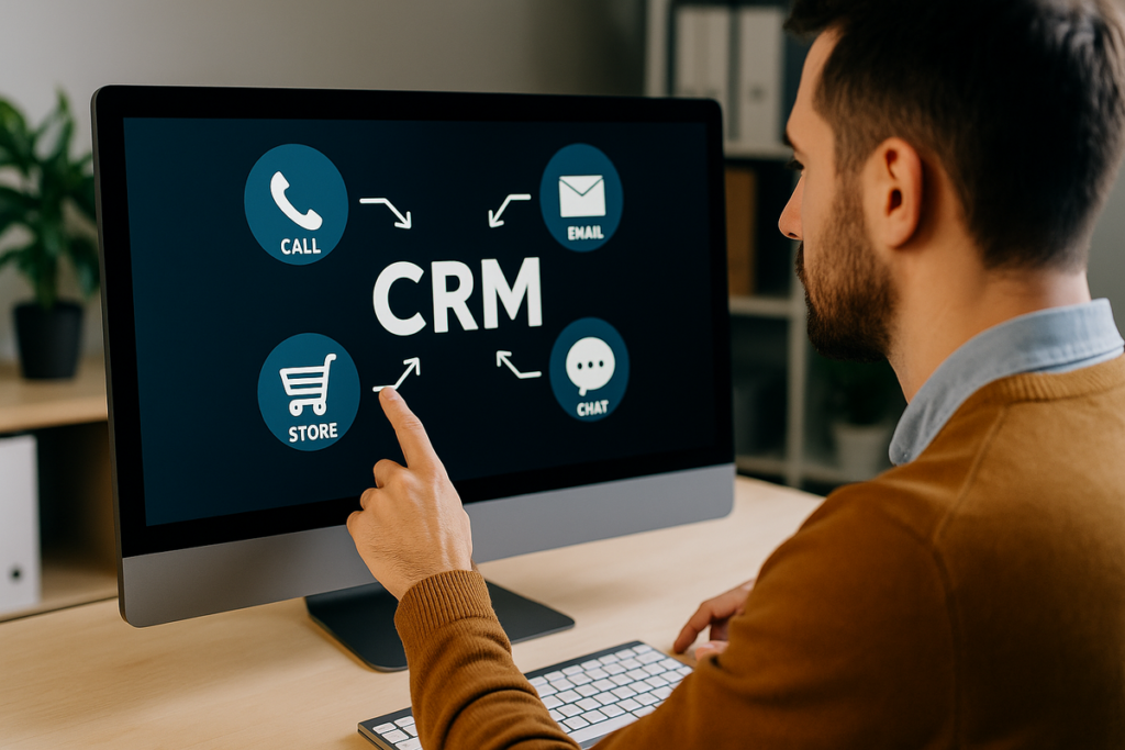 Corretor usando sistema omnichannel