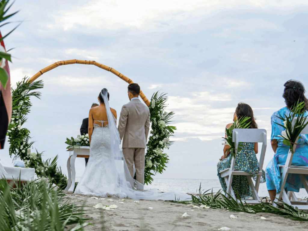 Cerimônia de casamento de dia