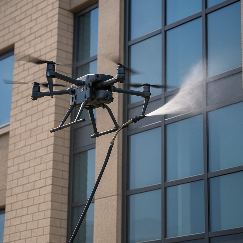 Drone lavador de fachada