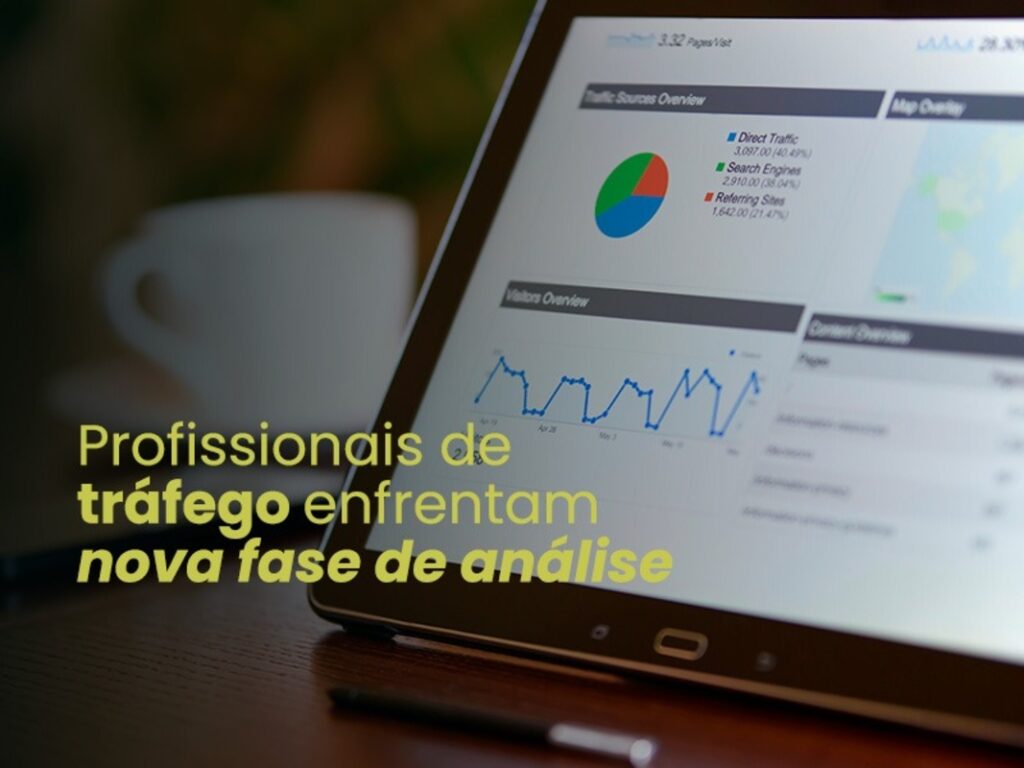 Tablet com gráficos de análise digital