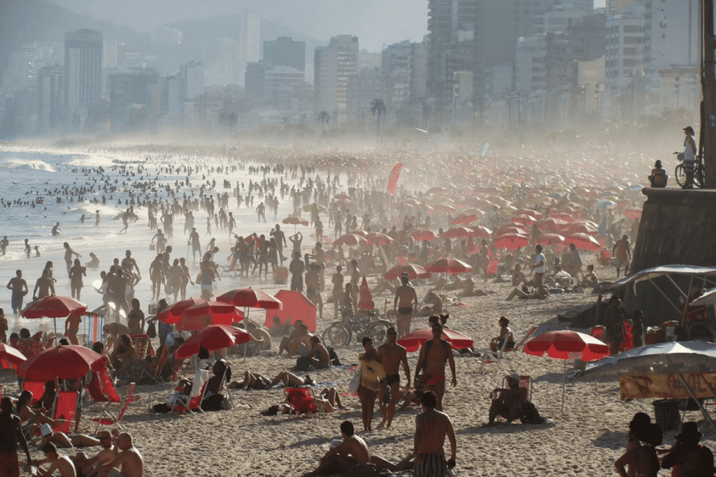 Praia do Brasil movimentada