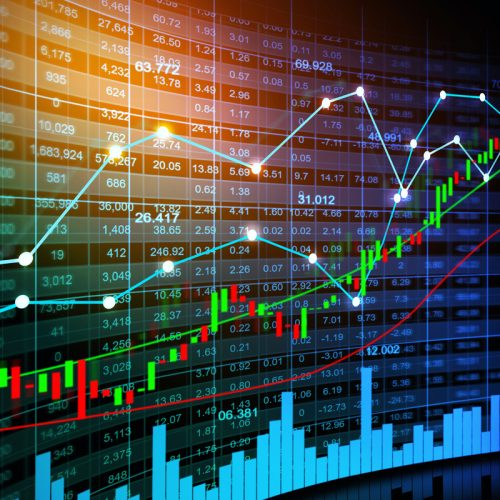 Stock market or forex trading graph in graphic concept suitable for financial investment or Economic trends business idea and all art work design. Abstract finance background