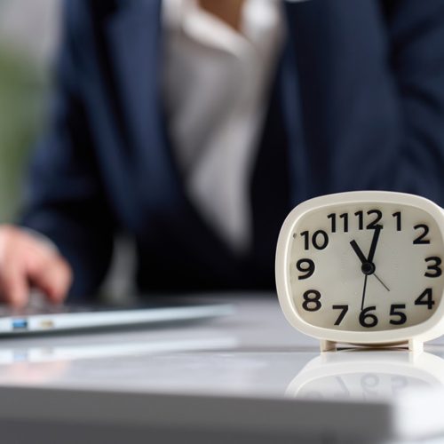 Business woman working long hours