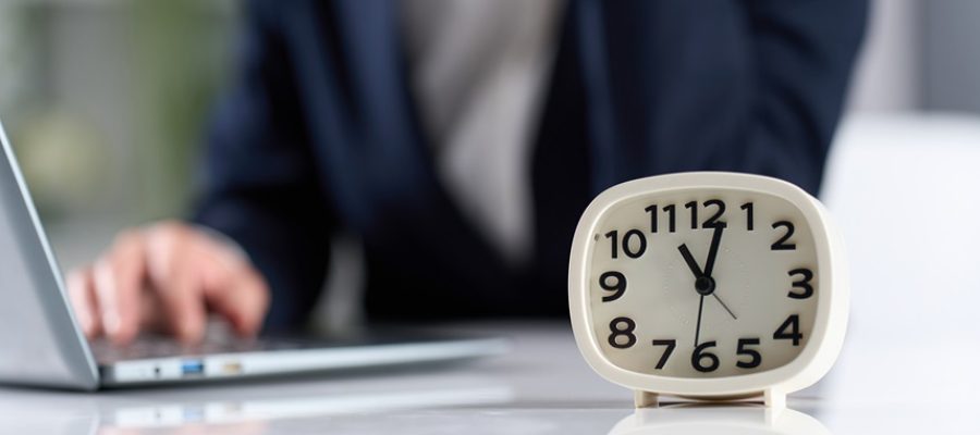 Business woman working long hours